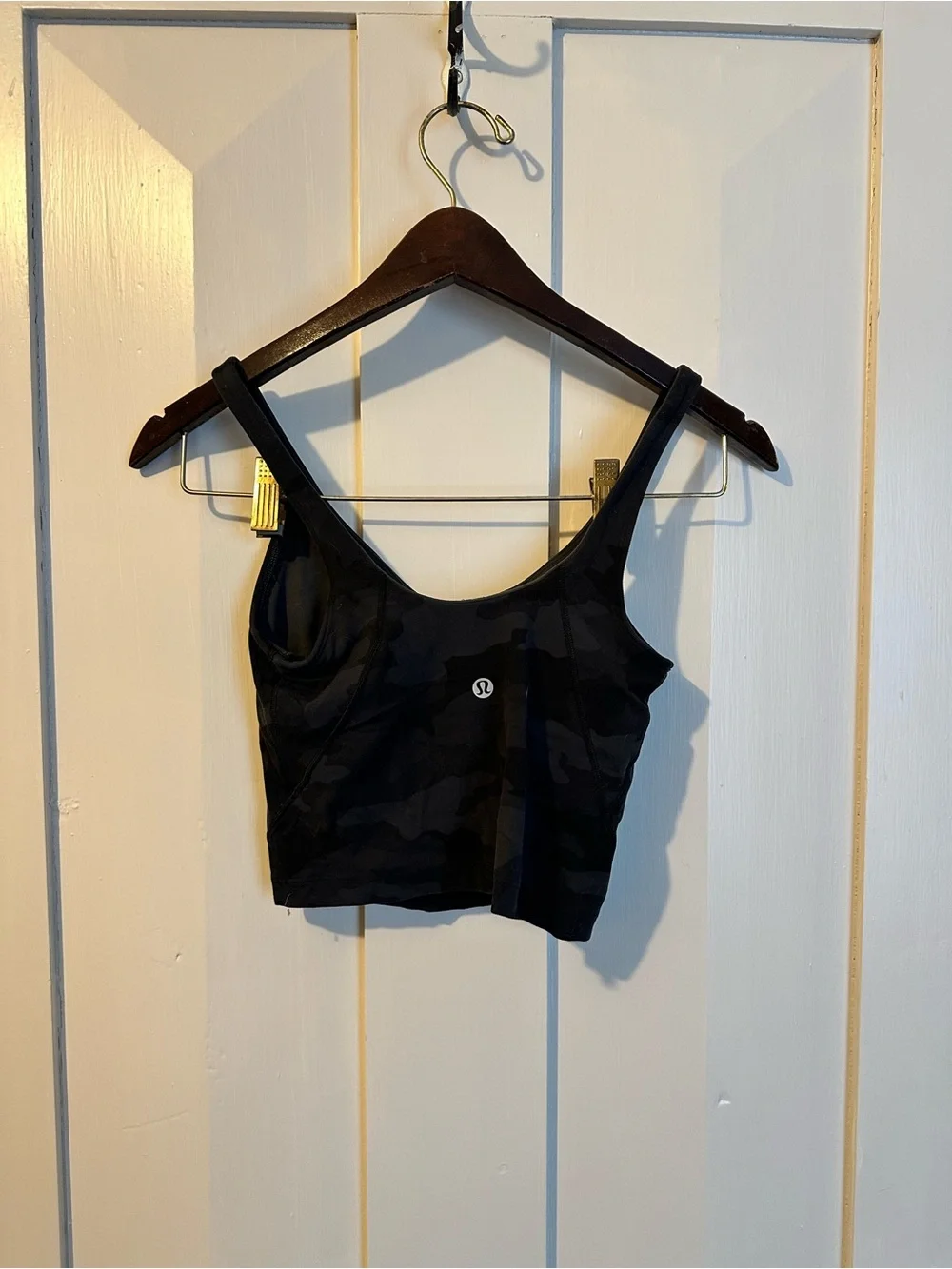 lululemon athletica Black Camo Scoop Crop Top